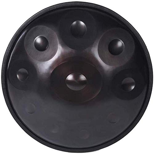 MMAN Handtrommel - Schwarz, 10 Tone, Handpan Drum Sound, Drum Bag - 55x55x28 cm, Legierter Stahl von MMAN