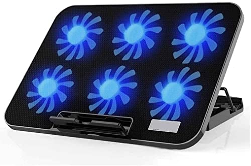 Laptop-Kühlkissen, Laptop-Kühler mit 6 leisen Ventilatoren, tragbar, ultradünn, USB-betriebenes Gaming-Laptop-Kühlpad, 6 verstellbare Winkel, für 30,5 - 43,2 cm, reduziert Hitze, schützt Laptop-Kühlkissen, Laptop-Kühler mit 6 leisen Ventilatoren, tragbar, ultradünn, USB-betriebenes Gaming-Laptop-Kühlpad, 6 verstellbare Winkel, für 30,5 - 43,2 cm, reduziert Hitze, schützt von MMFGFDSAJKYGD