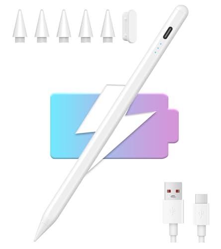 Stylus Pen für iPad 9th &10th Gen, Fast Charge Pencil 2. Generation für iPad 2018-2023 Apple Pro 11"/12.9", iPad Mini 5/6, iPad Air 5/4/3, iPad 10/9/8/7/6th Gen mit Palm Rejection (White) von MMK