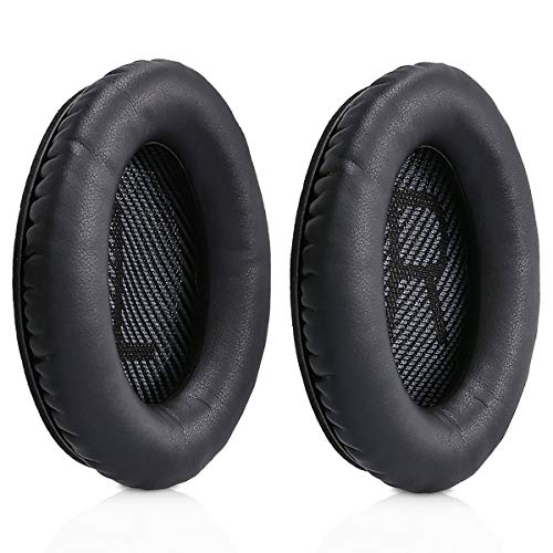 Ersatz Ohrpolster für Bose Quiet Comfort QC35 / 35ii QC25 QC15 QC2 Ae2 Ae2i Ae2w SoundTrue AEII SoundLink AEII Kopfhörer von MMOBIEL - Kopfhörer Ohrpolster – Kopfhörer Ersatzpolster - Schwarz von MMOBIEL