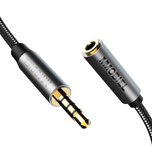 MMOBIEL 3.5mm Audio Stecker auf Buchse Aux Kabel - 4-Pol TRRS Buchsen - Aux auf Aux Verlängerungskabel - Audio und Mikrofon Funktion - für Headset, Kopfhörer, Telefon etc. - 1M von MMOBIEL