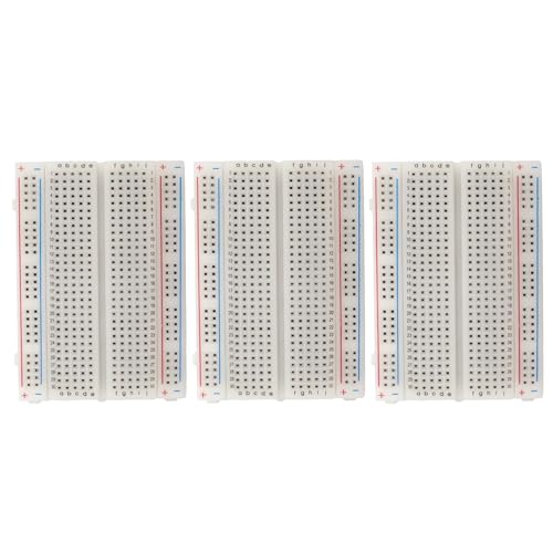 MMOBIEL 3St. PCB Breadboards Prototyp Schaltung Board Lötfrei - 3x400 Punkte - Kompatibel mit DIY Arduino, Raspberry Pi 2/3 / 4/5 Projekte Proto Shield Distribution - Verbindungsblöcke von MMOBIEL