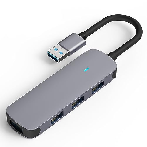 MMOBIEL 4-Port USB Hub 3.0 Splitter - 5Gbps USB-A Verteiler Mehrfachstecker Adapter - Kompatibel mit PC, Laptop, XPS, Lenovo, Surface, Flash Drive, Mobile HDD usw. - 4 Anschlüsse Datenhub - Universell von MMOBIEL