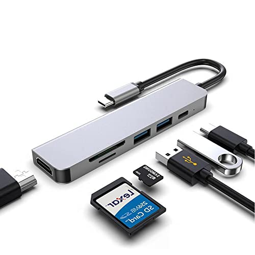 MMOBIEL 6 in 1 USB-C-Hub für MacBook Pro -Air Type USB-C - Thunderbolt 3 4K 60HZ - Adapter von MMOBIEL