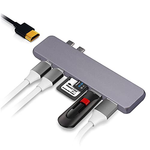 MMOBIEL 7-in-1-USB-C-Hub für MacBook Pro/Air Doppelter USB-C – Thunderbolt 3 5K 60HZ – Adapter von MMOBIEL