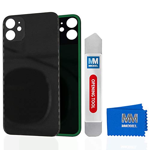 MMOBIEL Back Cover Akkudeckel Rückseite Rück Klappe Kompatibel mit iPhone 12-6.1 inch Schwarz inkl. Metall Hebelwerkzeug und Kleber von MMOBIEL