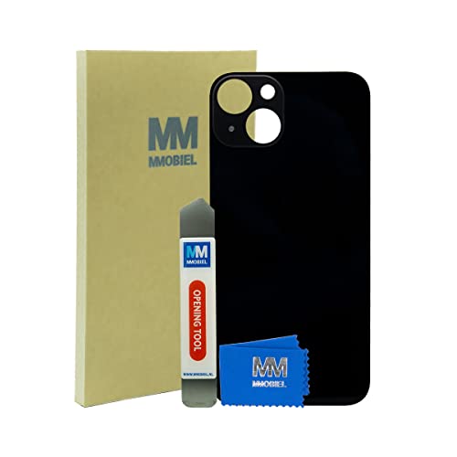 MMOBIEL Back Cover Akkudeckel Rückseite Rück Klappe Kompatibel mit iPhone 13-6.1 inch - 2021 - Midnight/Schwarz - Inkl. Metall Hebelwerkzeug/Kleber von MMOBIEL