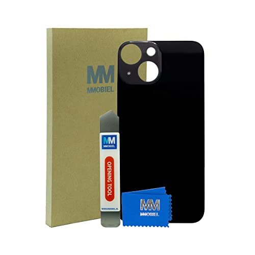 MMOBIEL Back Cover Akkudeckel Rückseite Rück Klappe Kompatibel mit iPhone 13 Mini - 5.4 inch - 2021 - Midnight/Schwarz - Inkl. Metall Hebelwerkzeug/Kleber von MMOBIEL