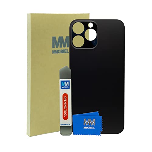 MMOBIEL Back Cover Akkudeckel Rückseite Rück Klappe Kompatibel mit iPhone 13 Pro - 6.1 inch - 2021 - Graphite/Schwarz - Inkl. Metall Hebelwerkzeug/Kleber von MMOBIEL