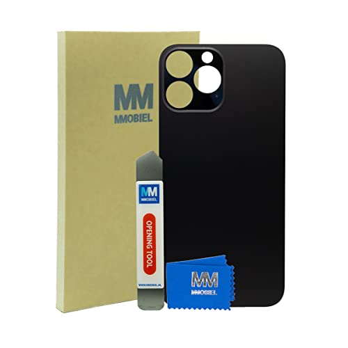 MMOBIEL Back Cover Akkudeckel Rückseite Rück Klappe Kompatibel mit iPhone 13 Pro Max - 6.7 inch - 2021 - Graphite/Schwarz - Inkl. Metall Hebelwerkzeug/Kleber von MMOBIEL