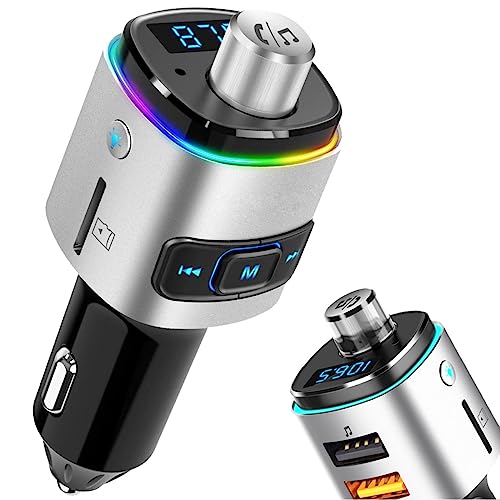 MMOBIEL Bluetooth FM Transmitter Auto - Zigarettenanzünder Bluetooth Transmitter Auto Bluetooth Kit mit QC 3.0 USB-A Ladegerät - für Freisprecheinrichtung und Musik von MMOBIEL