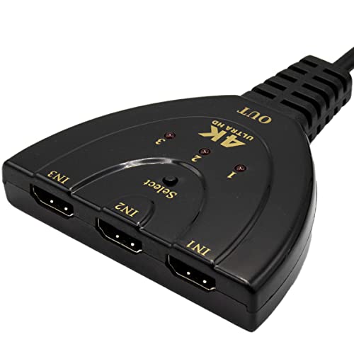 MMOBIEL HDMI Splitter 4K - HDMI Switch 3 in 1 Ausgang kompatibel mit Apple TV, Switch, PS4, X-Box, HDTV, Laptop, PC, Spielkonsole und mehr - Verteiler, Pigtail Kabel - 50cm von MMOBIEL