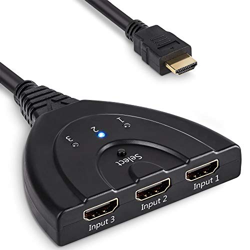 MMOBIEL HDMI Splitter - HDMI Switch 3 in 1 Ausgang kompatibel mit Apple TV, Switch, PS4, X-Box, HDTV, Laptop, PC, Spielkonsole und mehr - HDMI Verteiler, Pigtail Kabel - 50cm von MMOBIEL