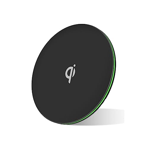 MMOBIEL Handy Ladestation 15W Qi Ladegerät- Induktives Lade Charging Pad kompatibel mit iPhone und Samsung Ladegerät - Ladepad auch kompatibel mit AirPods und Galaxy Buds – Wireless Charger - Schwarz von MMOBIEL