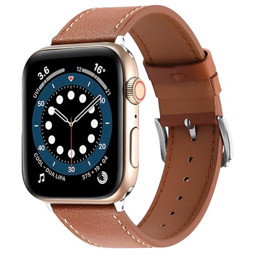 MMOBIEL Leder Uhrenarmband Kompatibel mit Apple Watch Band 42mm 44mm 45mm 49mm - Lederband Ersatzarmband Kompatibel mit iWatch Ultra / 2 SE, Serie 9 8 7 6 5 4 3 2 1 von MMOBIEL