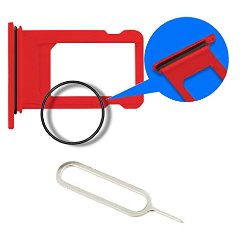 MMOBIEL SIM Kartenhalter Kompatibel mit iPhone 11 2019 - SIM Card Tray Schlitten - Inkl. SIM Pin - Rot von MMOBIEL