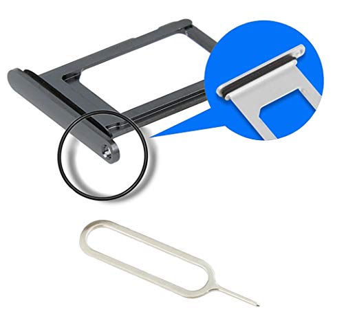 MMOBIEL SIM Kartenhalter Kompatibel mit iPhone XS Max - 6.5 inch - 2018 - SIM Card Tray Schlitten - Inkl. Gummidichtung und SIM Pin - Grau von MMOBIEL