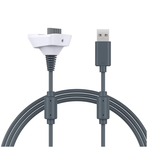 MMOBIEL USB-Ladekabel für Xbox 360/360 Slim Wireless Controller 1,8m Ladegerät Kabel for Kabelloses Game Controller – USB-A Schnellladekabel - Ersatz-Ladekabel – Weiß von MMOBIEL