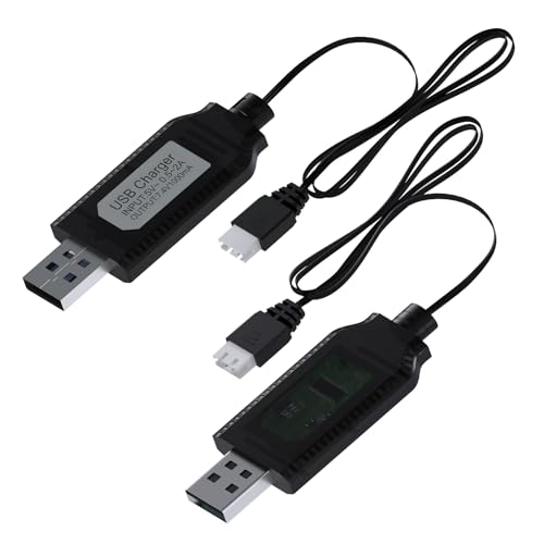 MMOBIEL USB-Ladekabel mit LED-Anzeige, 2 Stück, kompatibel mit 1 A 2S 7,4 V LiPo-Akkus für RC-Drohnen/Quadcopter/Fahrzeuge mit XH-3P-Anschluss MMOBIEL USB-Ladekabel mit LED-Anzeige, 2 Stück, kompatibel mit 1 A 2S 7,4 V LiPo-Akkus für RC-Drohnen/Quadcopter/Fahrzeuge mit XH-3P-Anschluss von MMOBIEL