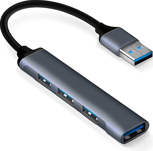 MMOBIEL Ultradünner 4-Port USB 3.0 Data Hub kompatibel mit MacBook Mac Pro/Mini iMac Surface Pro XPS Notebook PC USB Flash Laufwerk Mobile HDD von MMOBIEL