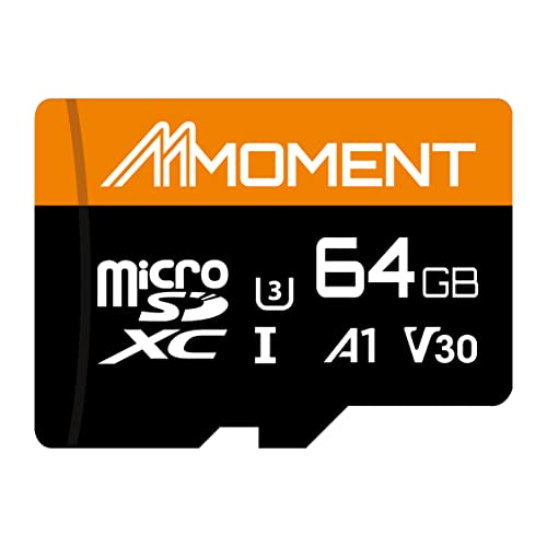 MMOMENT Micro SDXC-Karte, A1, UHS-I, U3, V30, Class10 kompatibel, Lesegeschwindigkeit bis zu 95 MB/s, Schreibgeschwindigkeit bis zu 35 MB/s, SD-Adapter enthalten (64 GB, Orange High Speed - A1, U3, von MMOMENT