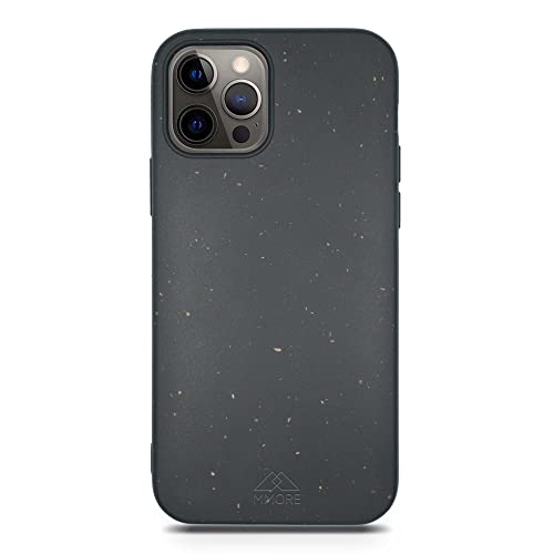 MMORE – Biologisch Abbaubare Handyhülle, Schwarze, kompatibel mit iPhone 12 | 12 Pro - Umweltfreundlich, Kompostierbar, aus Pflanzen - Voller Schutz, Langlebig, Sturzgeprüft, Schlank Design von MMORE