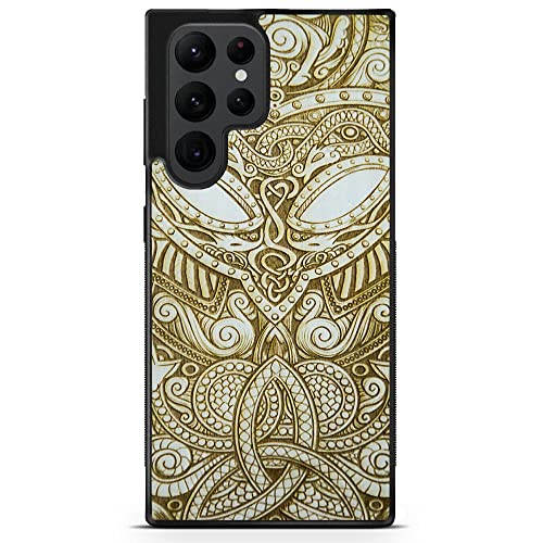 MMORE - Handyhülle aus Weißholz – Wikinger | Kompatibel mit iPhone, Samsung, Google Pixel - Voller Schutz, Langlebig, Sturzgeprüft (Samsung Galaxy S22 Ultra) von MMORE
