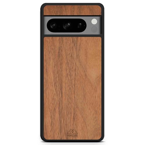 MMORE - Handyhülle aus Europäischer Nussbaum Holz, kompatibel mit Google Pixel 8 - Voller Schutz, Langlebig, Sturzgeprüft von MMORE