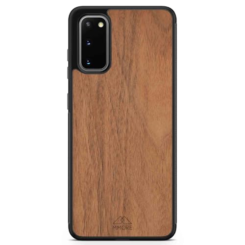 MMORE - Handyhülle aus Europäischer Nussbaum Holz, kompatibel mit Samsung Galaxy S20 - Voller Schutz, Langlebig, Sturzgeprüft von MMORE