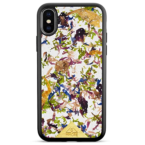 MMORE - Handyhülle aus Organischem Kristallwiese Material, kompatibel mit iPhone X | XS - Voller Schutz, Langlebig, Sturzgeprüft, Schlank Design von MMORE