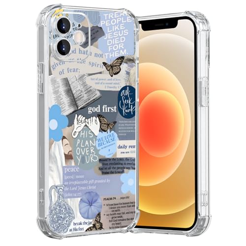 MMYAJT Blus Coole christliche Handyhülle, passend für iPhone 12, kabelloses Laden, stoßfest, klar, Jesus, Heilige Bibelversen, Handyhülle, Geschenk für Jungen, Mädchen, Männer, Frauen MMYAJT Blus Coole christliche Handyhülle, passend für iPhone 12, kabelloses Laden, stoßfest, klar, Jesus, Heilige Bibelversen, Handyhülle, Geschenk für Jungen, Mädchen, Männer, Frauen von MMYAJT