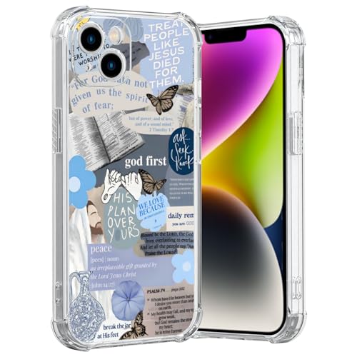 MMYAJT Blus Coole christliche Handyhülle, passend für iPhone 14 Plus, kabelloses Laden, stoßfest, klar, Jesus, Heilige Bibelversen, Handyhülle, Geschenk für Jungen, Mädchen, Männer, Frauen MMYAJT Blus Coole christliche Handyhülle, passend für iPhone 14 Plus, kabelloses Laden, stoßfest, klar, Jesus, Heilige Bibelversen, Handyhülle, Geschenk für Jungen, Mädchen, Männer, Frauen von MMYAJT