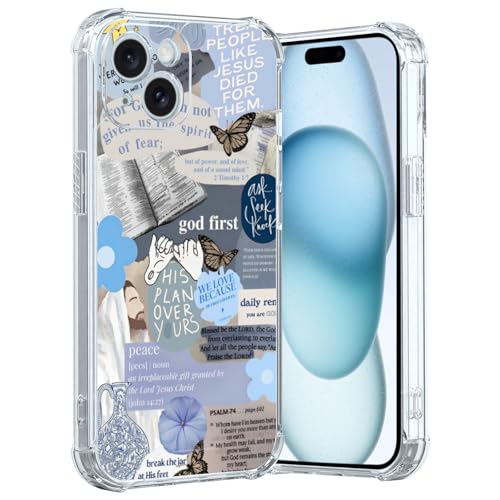 MMYAJT Blus Coole christliche Handyhülle, passend für iPhone 15, kabelloses Laden, stoßfest, klar, Jesus, Heilige Bibelversen, Handyhülle, Geschenk für Jungen, Mädchen, Männer, Frauen MMYAJT Blus Coole christliche Handyhülle, passend für iPhone 15, kabelloses Laden, stoßfest, klar, Jesus, Heilige Bibelversen, Handyhülle, Geschenk für Jungen, Mädchen, Männer, Frauen von MMYAJT