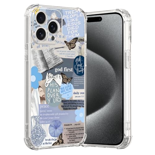 MMYAJT Blus Coole christliche Handyhülle, passend für iPhone 15 Pro Max, kabelloses Laden, stoßfest, klar, Jesus, Heilige Bibelversen, Handyhülle, Geschenk für Jungen, Mädchen, Männer, Frauen MMYAJT Blus Coole christliche Handyhülle, passend für iPhone 15 Pro Max, kabelloses Laden, stoßfest, klar, Jesus, Heilige Bibelversen, Handyhülle, Geschenk für Jungen, Mädchen, Männer, Frauen von MMYAJT