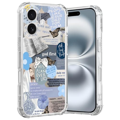 MMYAJT Blus Coole christliche Handyhülle, passend für iPhone 16, kabelloses Laden, stoßfest, klar, Jesus, Heilige Bibelversen, Handyhülle, Geschenk für Jungen, Mädchen, Männer, Frauen MMYAJT Blus Coole christliche Handyhülle, passend für iPhone 16, kabelloses Laden, stoßfest, klar, Jesus, Heilige Bibelversen, Handyhülle, Geschenk für Jungen, Mädchen, Männer, Frauen von MMYAJT