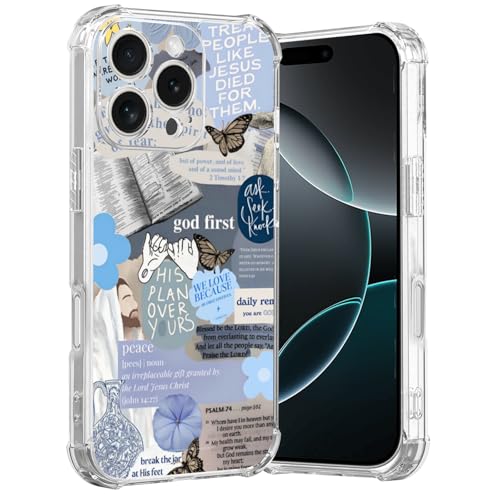 MMYAJT Blus Coole christliche Handyhülle, passend für iPhone 16 Pro, kabelloses Laden, stoßfest, klar, Jesus, Heilige Bibelversen, Handyhülle, Geschenk für Jungen, Mädchen, Männer, Frauen MMYAJT Blus Coole christliche Handyhülle, passend für iPhone 16 Pro, kabelloses Laden, stoßfest, klar, Jesus, Heilige Bibelversen, Handyhülle, Geschenk für Jungen, Mädchen, Männer, Frauen von MMYAJT