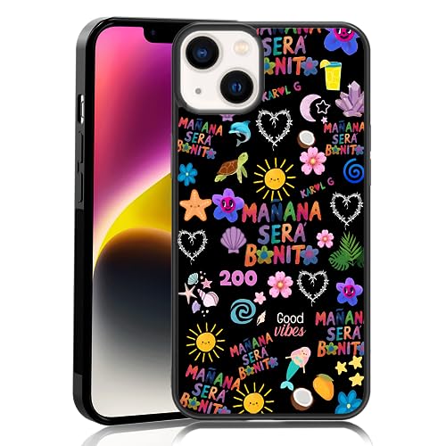 MMYAJT Coole Manana Sera Bonito-Schutzhülle für iPhone 14 Plus, süßes Herz, Blume, TPU, stoßfeste Schutzhülle, Geschenk für Jungen, Mädchen, Männer, Frauen, Schwarz MMYAJT Coole Manana Sera Bonito-Schutzhülle für iPhone 14 Plus, süßes Herz, Blume, TPU, stoßfeste Schutzhülle, Geschenk für Jungen, Mädchen, Männer, Frauen, Schwarz von MMYAJT