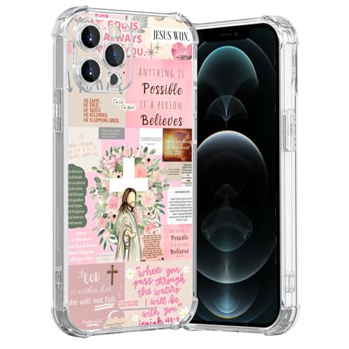 MMYAJT Coole christliche Handyhülle, passend für iPhone 12 Pro Max, kabelloses Laden, stoßfest, klar, Jesus, Heilige Bibelversen, Geschenk für Jungen, Mädchen, Männer, Frauen, Rosa MMYAJT Coole christliche Handyhülle, passend für iPhone 12 Pro Max, kabelloses Laden, stoßfest, klar, Jesus, Heilige Bibelversen, Geschenk für Jungen, Mädchen, Männer, Frauen, Rosa von MMYAJT