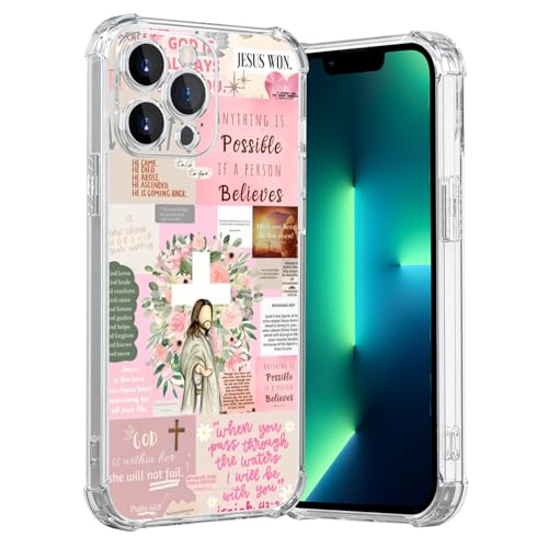 MMYAJT Coole christliche Handyhülle, passend für iPhone 13 Pro Max, kabelloses Laden, stoßfest, klar, Jesus, Heilige Bibelversen, Geschenk für Jungen, Mädchen, Männer, Frauen, Rosa MMYAJT Coole christliche Handyhülle, passend für iPhone 13 Pro Max, kabelloses Laden, stoßfest, klar, Jesus, Heilige Bibelversen, Geschenk für Jungen, Mädchen, Männer, Frauen, Rosa von MMYAJT