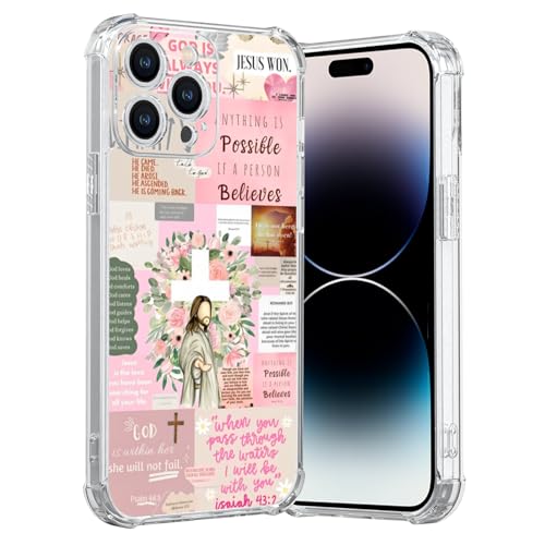 MMYAJT Coole christliche Handyhülle, passend für iPhone 14 Pro Max, kabelloses Laden, stoßfest, klar, Jesus, Heilige Bibelversen, Geschenk für Jungen, Mädchen, Männer, Frauen, Rosa MMYAJT Coole christliche Handyhülle, passend für iPhone 14 Pro Max, kabelloses Laden, stoßfest, klar, Jesus, Heilige Bibelversen, Geschenk für Jungen, Mädchen, Männer, Frauen, Rosa von MMYAJT