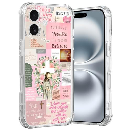 MMYAJT Coole christliche Handyhülle, passend für iPhone 16 Plus, kabelloses Laden, stoßfest, klar, Jesus, Heilige Bibelversen, Geschenk für Jungen, Mädchen, Männer, Frauen, Rosa MMYAJT Coole christliche Handyhülle, passend für iPhone 16 Plus, kabelloses Laden, stoßfest, klar, Jesus, Heilige Bibelversen, Geschenk für Jungen, Mädchen, Männer, Frauen, Rosa von MMYAJT