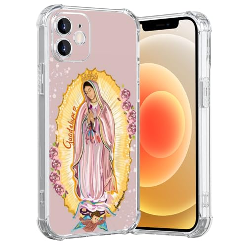 MMYAJT Flesh Virgencita Handyhülle, passend für iPhone 12, kabelloses Laden, stoßfest, transparent, Mexiko, Virgen de Guadalupe, Geschenk für Jungen, Mädchen, Männer, Frauen MMYAJT Flesh Virgencita Handyhülle, passend für iPhone 12, kabelloses Laden, stoßfest, transparent, Mexiko, Virgen de Guadalupe, Geschenk für Jungen, Mädchen, Männer, Frauen von MMYAJT