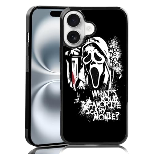 MMYAJT Gruselige Lieblingstelefonhülle, kompatibel mit iPhone 16, Scream iPhone-Hülle, stoßfest, schwarz-weiß, Halloween-Motiv, lustiges Geschenk für Jungen, Mädchen, Männer, Frauen MMYAJT Gruselige Lieblingstelefonhülle, kompatibel mit iPhone 16, Scream iPhone-Hülle, stoßfest, schwarz-weiß, Halloween-Motiv, lustiges Geschenk für Jungen, Mädchen, Männer, Frauen von MMYAJT