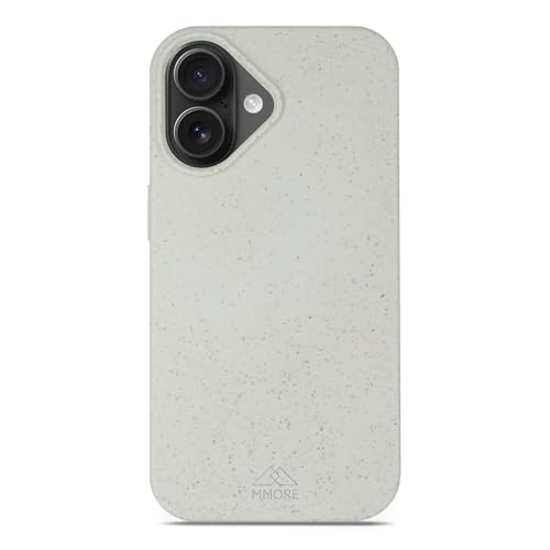 MMore – Biologisch Abbaubare Handyhülle, kompatibel mit iPhone - Umweltfreundlich, Kompostierbar, aus Pflanzen (Weiss, iPhone 16) von MMore