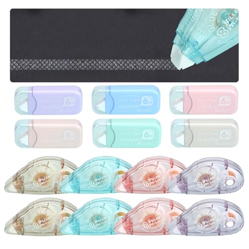 MOAMUN 14 Stück Kleberoller Maus Klebemaus, 8m x8mm Und 6mx6mm Kleberoller Doppelseitig, Fotokleber Doppelseitig Selbstklebend Klebemaus Roller für DIY Crafting Geschenk Verpackung Umschlag Abdichtung von MOAMUN