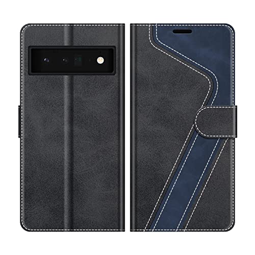 MOBESV Handyhülle für Google Pixel 6 Pro 5G Hülle Leder, Google Pixel 6 Pro 5G Klapphülle Handytasche Case für Google Pixel 6 Pro 5G Handy Hüllen, Modisch Schwarz von MOBESV