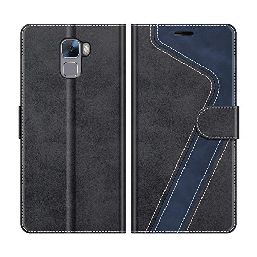 MOBESV Handyhülle für Honor 7 Hülle Leder, Honor 7 Klapphülle Handytasche Case für Honor 7 Handy Hüllen, Modisch Schwarz von MOBESV