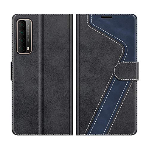 MOBESV Handyhülle für Huawei P Smart 2021 Hülle Leder, Huawei P Smart 2021 Klapphülle Handytasche Case für Huawei P Smart 2021 Handy Hüllen, Modisch Schwarz von MOBESV