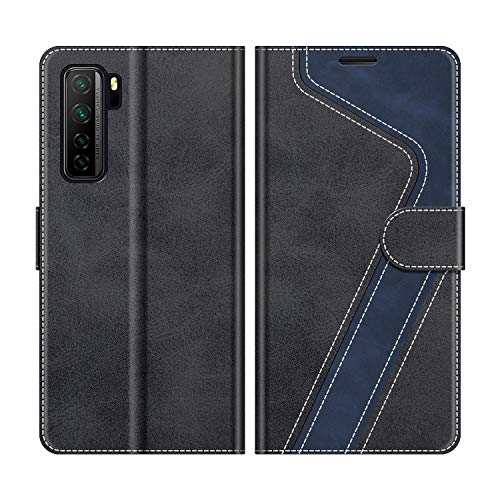 MOBESV Handyhülle für Huawei P40 Lite 5G Hülle Leder, Huawei P40 Lite 5G Klapphülle Handytasche Case für Huawei P40 Lite 5G Handy Hüllen, Modisch Schwarz von MOBESV