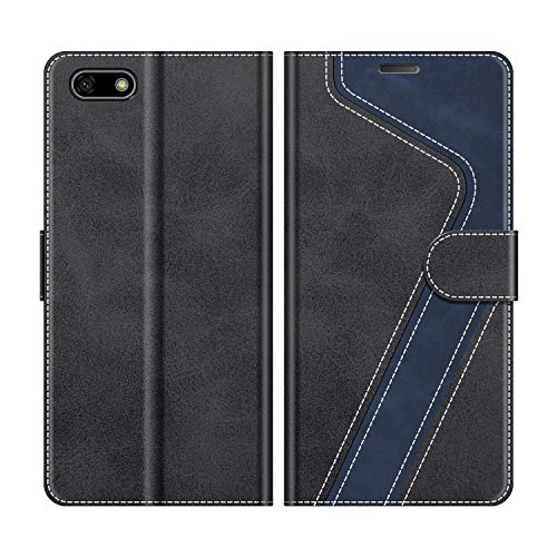 MOBESV Handyhülle für Huawei Y5 2018 Hülle Leder, Honor 7S Handyhülle, Huawei Y5 2018 Klapphülle Handytasche Case für Huawei Y5 2018 / Honor 7S Handy Hüllen, Modisch Schwarz von MOBESV